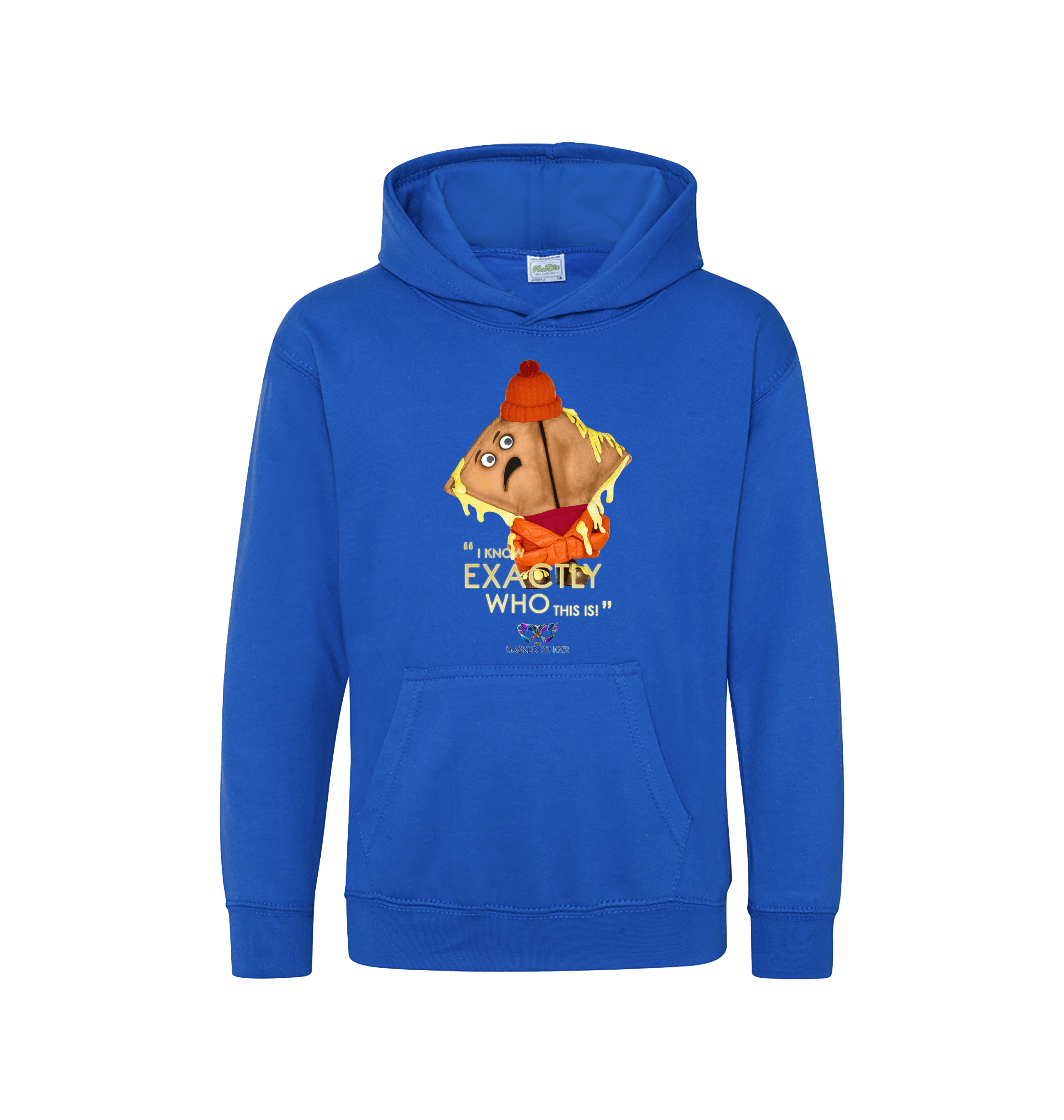 Royal Blue Printed Kids Hoodie Front